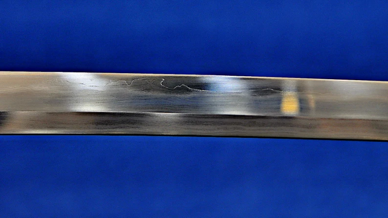 Folded Laminated Steel Real Hamon Honsanmai Mon Katana Sashikomi Polished 5 2a